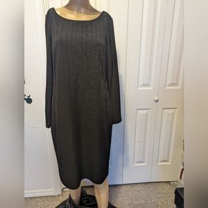 Tommy Hilfiger Stretch Black  Sparkle Mid Sleeve Dress Size 12 NWT.